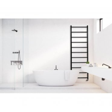 JIS Sussex Ardingly Black Stainless Steel Heated Towel Rail