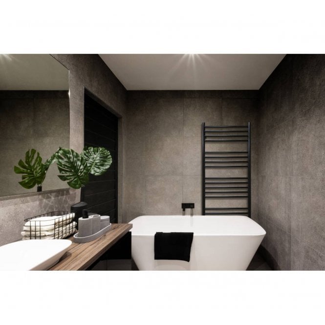 JIS The Sussex Range JIS Sussex Ashdown Stainless Steel Heated Towel Rail Black