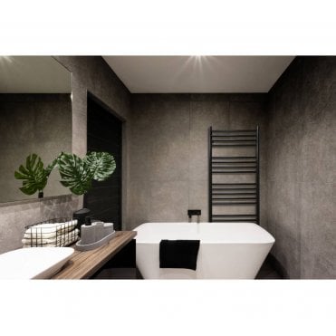 JIS Sussex Ashdown Stainless Steel Heated Towel Rail Black