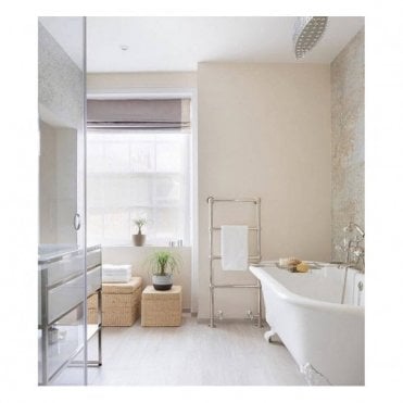 JIS Sussex Fletching Floor To Wall Stainless Steel Heated Towel Rail