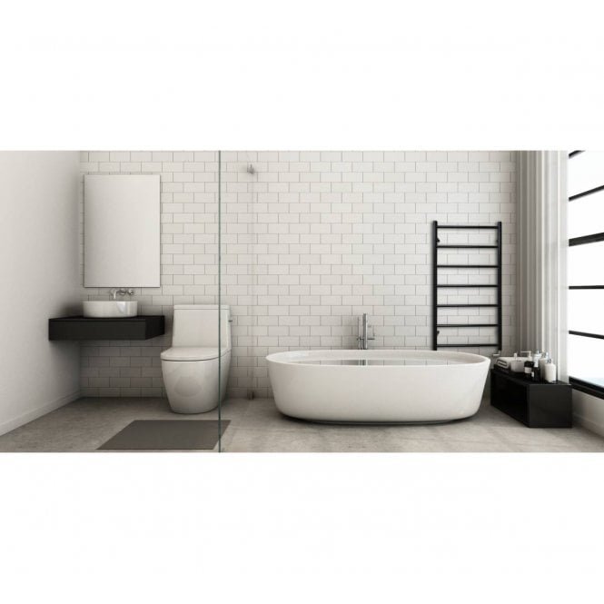 JIS The Sussex Range JIS Sussex Pevensey Black Stainless Steel Heated Towel Rail