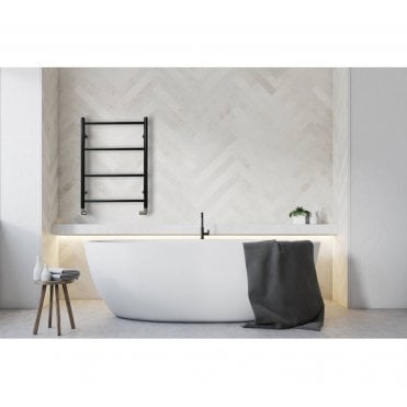JIS Sussex Rusper Black Stainless Steel Heated Towel Rail