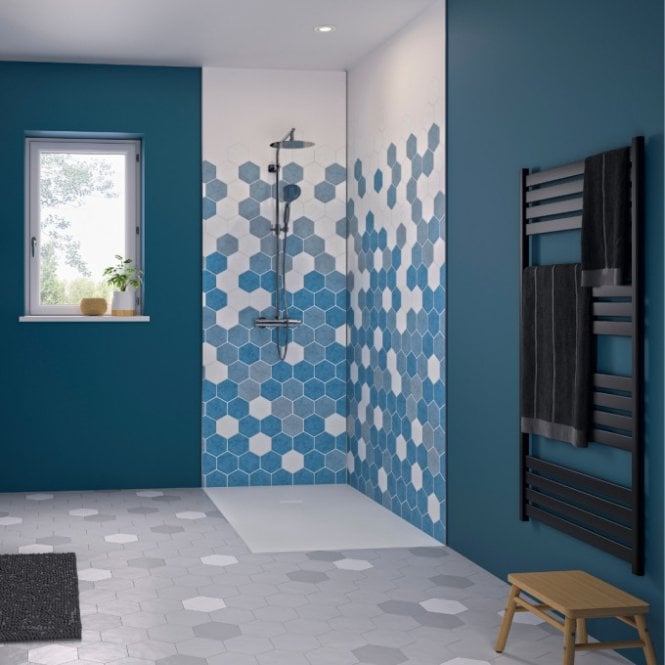 Kinewall  Blue Monochrome Hexagon Wall Panel. Various Sizes
