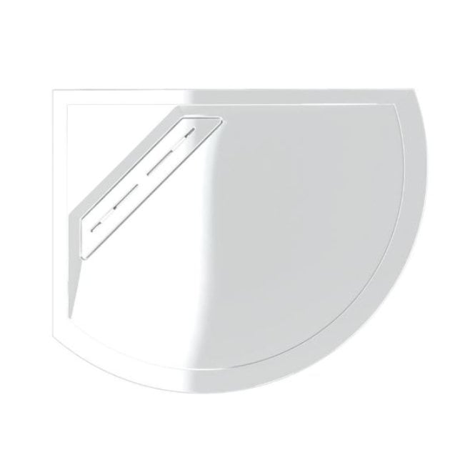 Kudos  Connect2 Curved Offset Quadrant Shower Tray 1000mm x 800mm - White+Waste