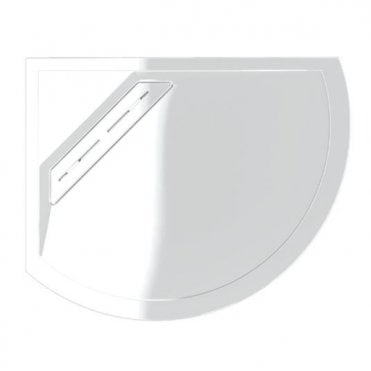 Kudos Connect2 Curved Offset Quadrant Shower Tray 1000mm x 800mm - White+Waste