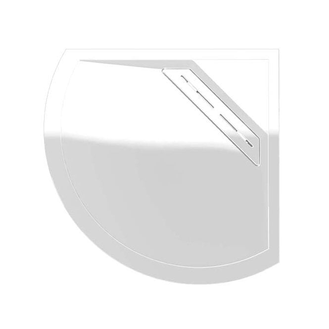 Kudos  Connect2 Offset Curved Shower Tray 910mm x 910mm, inc waste (Choose Finish)