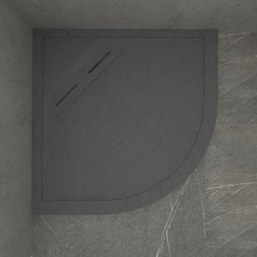 Kudos Connect2 Offset Curved Shower Tray 910mm x 910mm, slip-resistant, inc waste (Choose Finish)