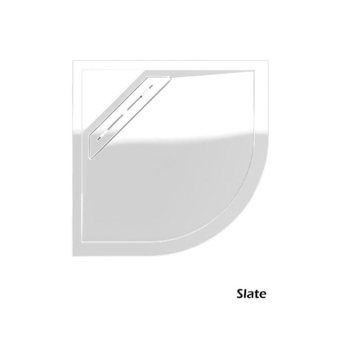Kudos  Connect2 Slip-Resistant Curved Offset Quadrant Shower Tray with Waste 1000mm x 810mm Slate Grey+Waste