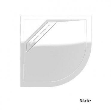 Kudos Connect2 Slip-Resistant Curved Offset Quadrant Shower Tray with Waste 1000mm x 810mm Slate Grey+Waste