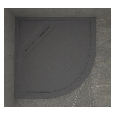 Kudos Connect2 Slip Resistant Quadrant Shower Tray Slate Grey + Waste