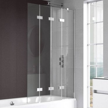 Kudos Inspire Compact 4 Panel In-Fold Bath Screen 1500mm x 950mm Chrome
