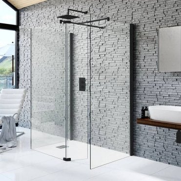 Kudos Ultimate2 Hinged Wetroom Deflector Panel 300mm 10mm Glass