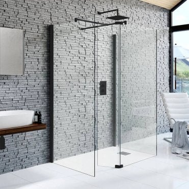 Kudos Ultimate2 Hinged Wetroom Deflector Panel 300mm 10mm Glass