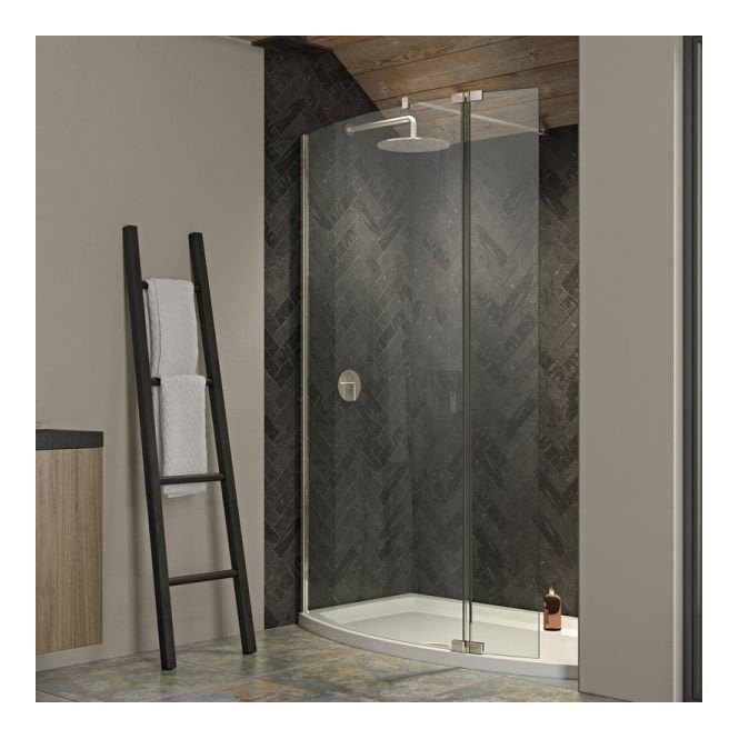 Kudos  Ultimate2 Wetroom Curved Glass Panel Chrome