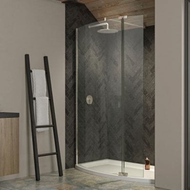 Kudos Ultimate2 Wetroom Curved Glass Panel Chrome