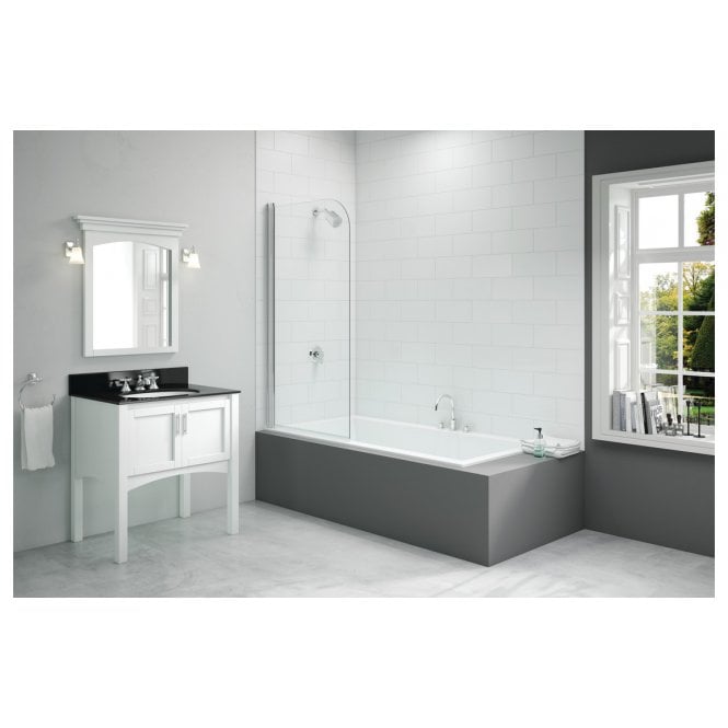 Merlyn  800x1500mm Single Curved Bath Screen