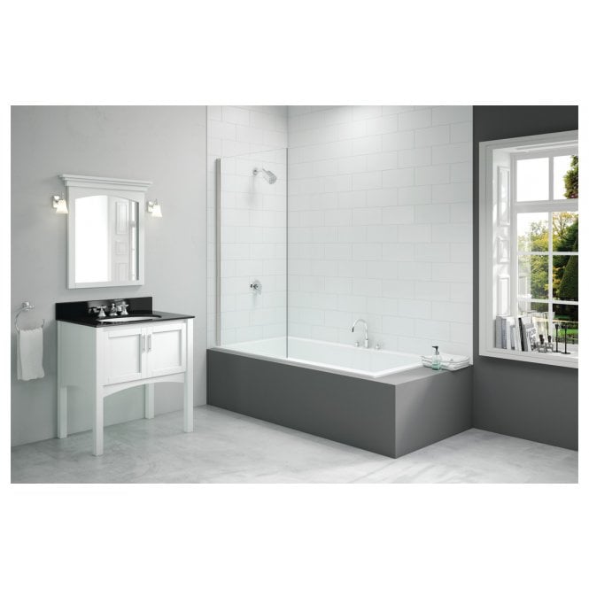 Merlyn  800x1500mm Single Fixed Square Bath Screen