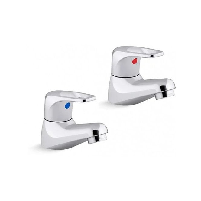 Mira  Assist Deck Mounted Bath Pillar Taps - Chrome