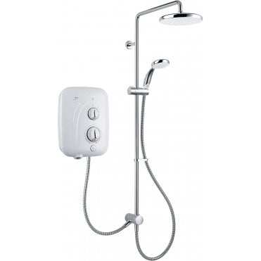 Mira Elite SE Dual Outlet Pumped Electric Shower - White/Chrome