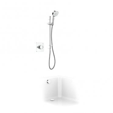 Mira Evoco Dual Outlet Thermostatic Shower Mixer, Adjustable Head &  Bath Filler