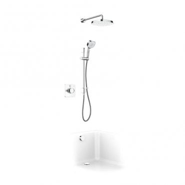 Mira Evoco Triple Outlet Thermostatic Shower Mixer, Adjustable Head &  Bath Filler