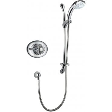 Mira Excel Single Outlet BIV Concealed Thermostatic Shower Mixer, Slide Rail &  Handset Kit - Chrome