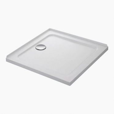 Mira Flight Low 2 Upstands Square Shower Tray, with Waste,  White