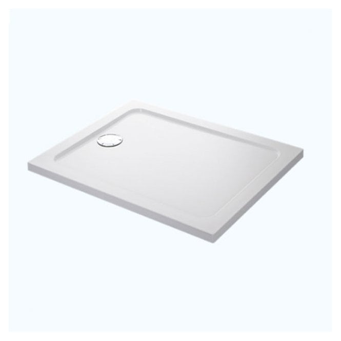 Mira  Flight Low Flat Top Rectangular Shower Tray, with Waste,  White