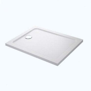 Mira Flight Low Flat Top Rectangular Shower Tray, with Waste,  White
