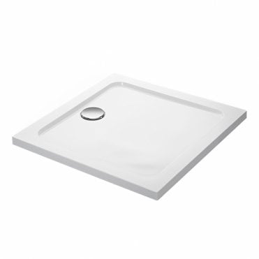Mira Flight Low Flat Top Square Shower Tray, with Waste,  White