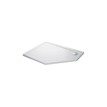 Mira Flight Low Pentagonal Shower Tray, with Waste, White