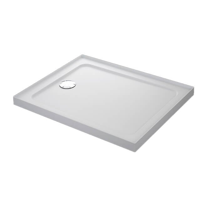 Mira  Flight Safe 4 Upstands Anti Slip Rectangular Shower Tray, with Waste,  White