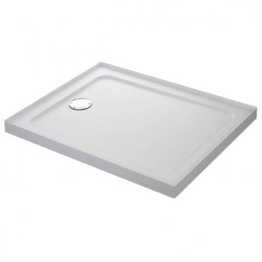 Mira Flight Safe 4 Upstands Anti Slip Rectangular Shower Tray, with Waste,  White