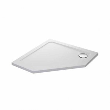 Mira Flight Safe Anti Slip Pentagonal Shower Tray, with Waste, White