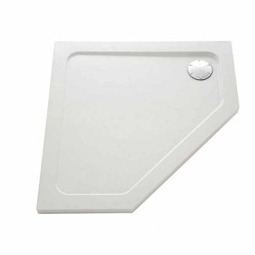 Mira Flight Safe Anti Slip Pentagonal Shower Tray, with Waste,  White
