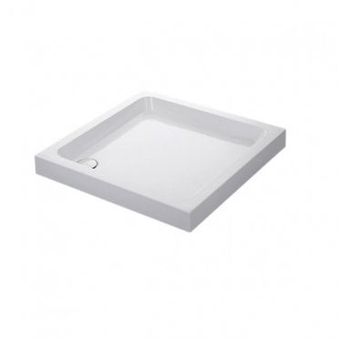 Mira Flight Square Shower Tray, with Waste,  White