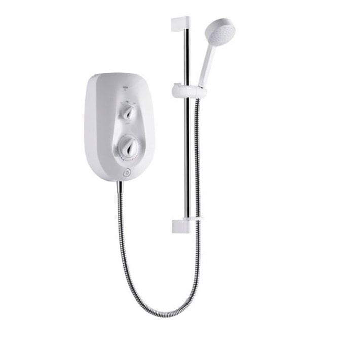Mira  Vie Electric Shower, Kit &  Showerhead - White/Chrome