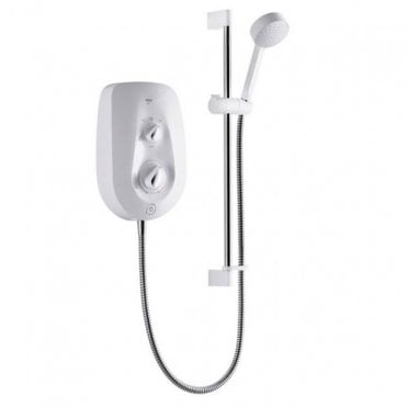 Mira Vie Electric Shower, Kit &  Showerhead - White/Chrome