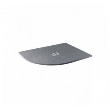 MX Minerals Offset Quadrant Slate Effect Slim Shower Tray 1200 X 800mm - Ash Grey