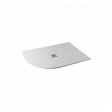 MX Minerals Offset Quadrant Slate Effect Slim Shower Tray 1200 X 800mm - Ice White