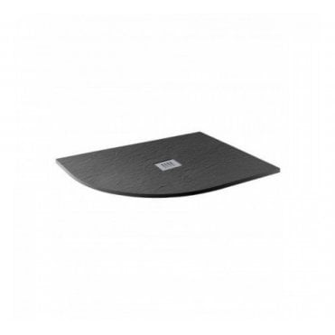 MX Minerals Offset Quadrant Slate Effect Slim Shower Tray 1200 X 800mm - Jet Black