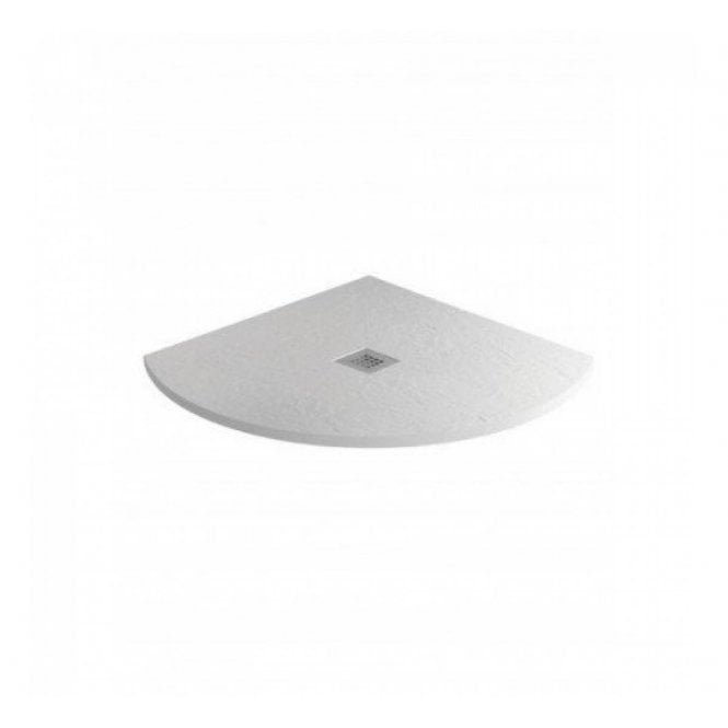 MX Shower Trays MX Minerals Quadrant Slate Effect Slim Shower Tray - Ice White - Different Sizes Available