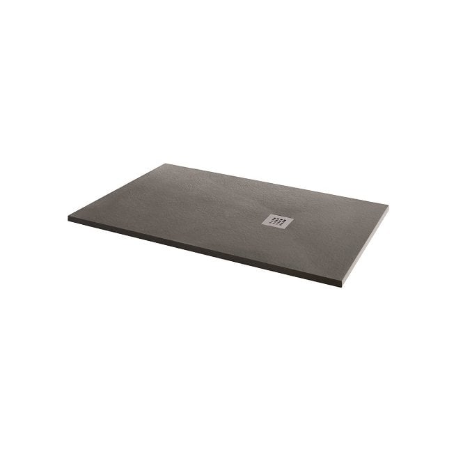 MX Shower Trays MX Minerals Rectangular Slate Effect Slim Shower Tray - Ash Grey - Different Sizes Available