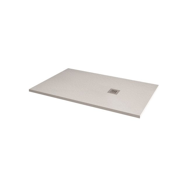 MX Shower Trays MX Minerals Rectangular Slate Effect Slim Shower Tray - Ice White - Different Sizes Available