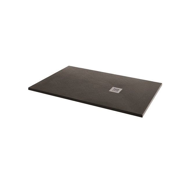 MX Shower Trays MX Minerals Rectangular Slate Effect Slim Shower Tray - Jet Black - Different Sizes Available