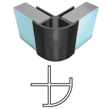 Nuance By Bushboard Nuance Extrusion; External Corner trims 2.45 Mtr - Black/White/Bright Polished
