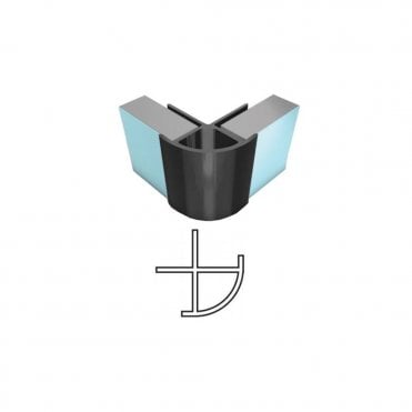 Nuance Extrusion; External Corner trims 2.45 Mtr - Black/White/Bright Polished