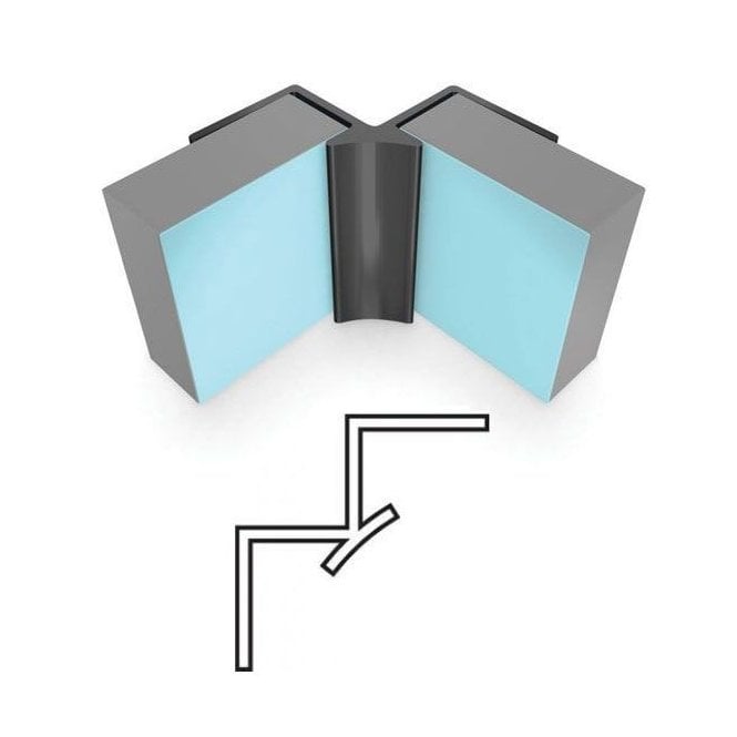 Nuance By Bushboard Nuance Extrusion - Internal Corner trims 2.45 Mtr - Black/White/Bright Polished