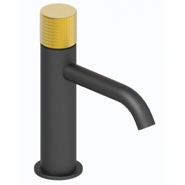 Paini Trenta Grip Black and Gold Mono Basin Mixer