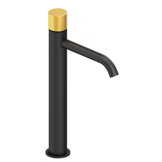 Paini  Trenta Grip Black and Gold Mono Tall Basin Mixer